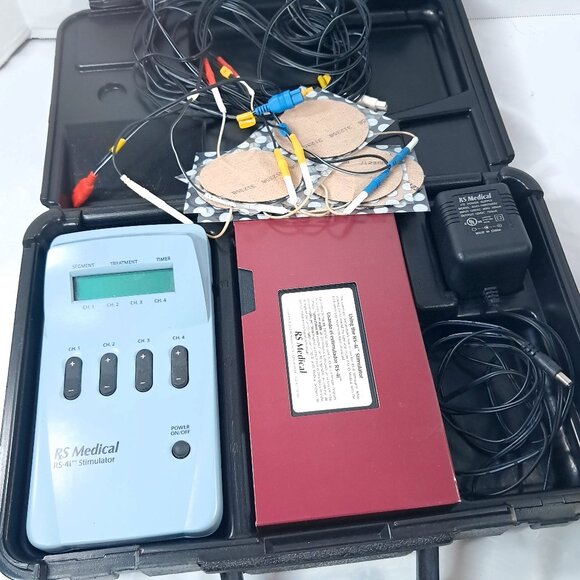 RS MEDICAL RS-4I SEQUENTIAL STIMULATOR W/ CASE & adapter electro-therapy PARTS - Picture 1 of 8